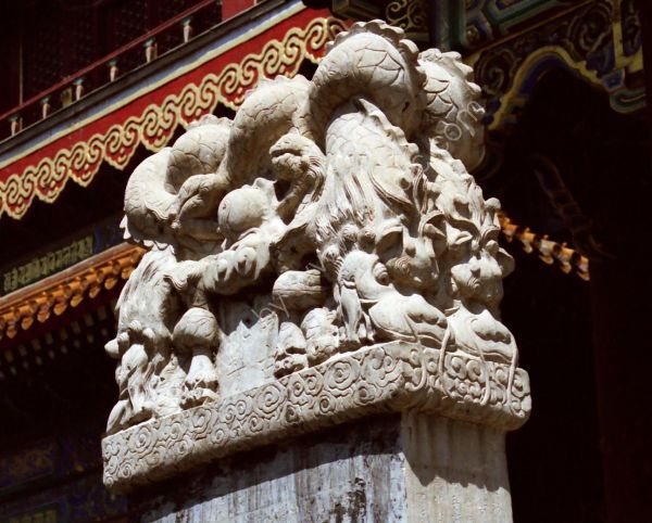 Detail of Carving at Delai Lama Temple, Beijing